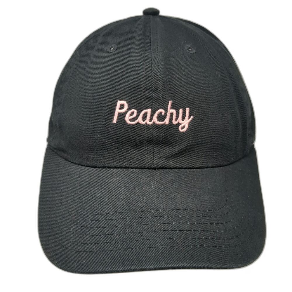 Newhattan Baseball Cap Black One Size Peachy Pink J Galt NY Slideback Cotton hat